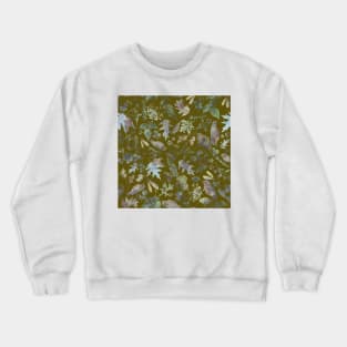 Woodland foliage, forest green, watercolor wash Crewneck Sweatshirt